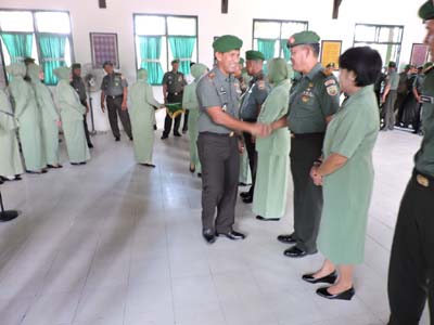 Dandim 0314/Inhil-Pimpin Upacara Korps Raport Pindah dan Masuk Satuannya